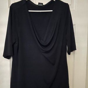 George, Dark Navy Cowl Neck Women's 3/4 length sleeved top size XL